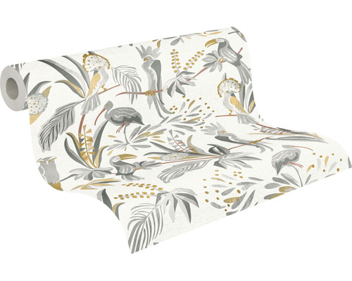 Tapetenrolle mit Vogel- und Pflanzenmuster