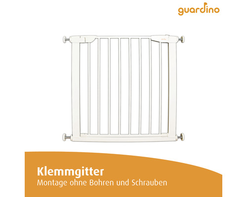 Weißes Türschutzgitter aus Metall für Kinder