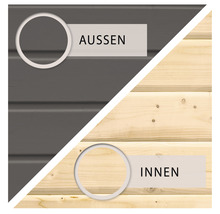 Gartenhaus Karibu Naomi 6 inkl. Anbau 2,4 m mit Rückwand 558 x 331 cm grau