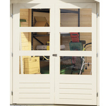 Gartenhaus Karibu Naomi 6 inkl. Anbau 2,4 m mit Rückwand 558 x 331 cm grau