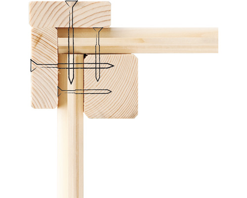 Holzrahmen verbunden mit Schrauben