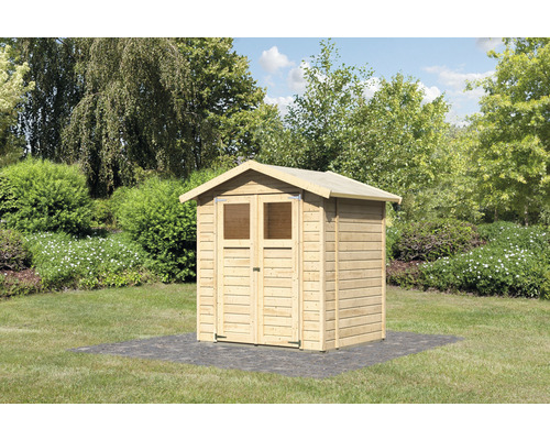Gartenschuppen aus Holz mit Doppeltür im Garten