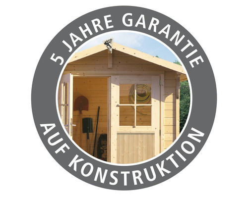 Fünf Jahre Garantie auf die Konstruktion des Gartenhauses