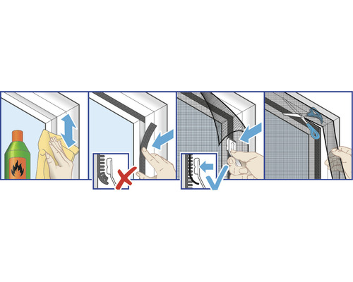 Montageanleitung für ein Fliegengitter am Fenster