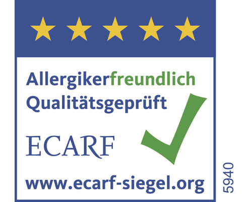 ECARF Siegel: Allergikerfreundlich, qualitätsgeprüft
