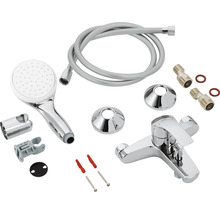 Ensemble de douche avec mitigeur monocommande, flexible de douche et accessoires de montage