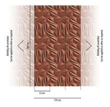 Tapete mit dreidimensionalem geometrischen Muster und Maßangaben