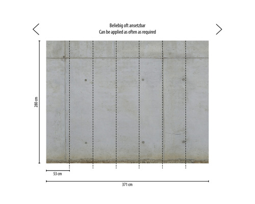 Mur en béton avec indications de mesure