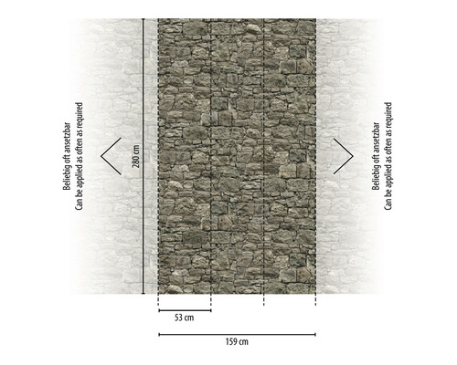 Dimensions d''un papier peint photo avec motif de pierre