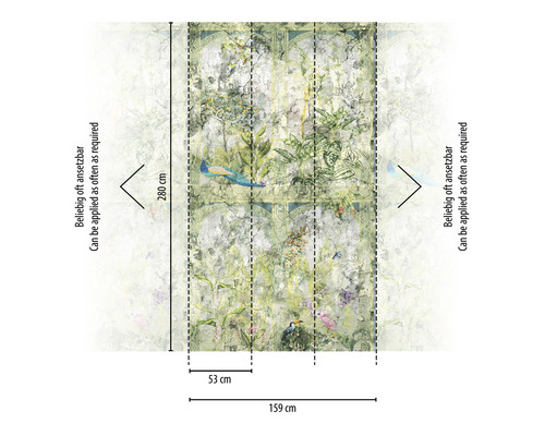 Papier peint photo avec motif de jungle et dimensions