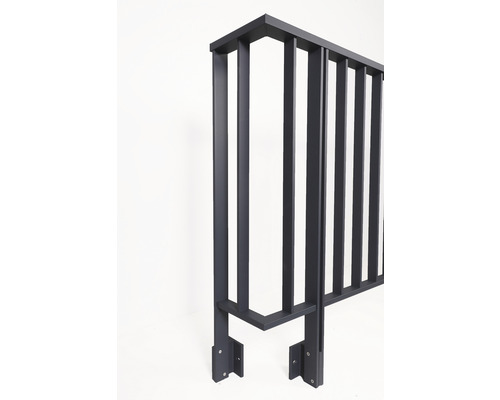 Poteau de garde-corps métallique avec supports