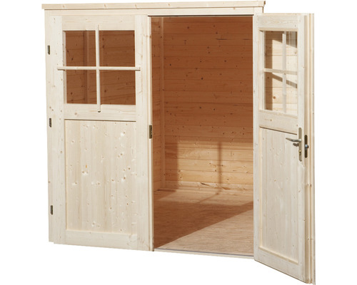 Abri de jardin avec double porte et fenêtres