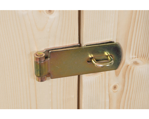 Verrou métallique sur porte en bois