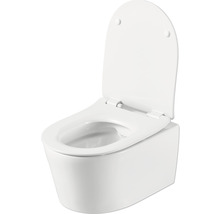 WC suspendu à fond creux avec bride ouverte et siège de WC