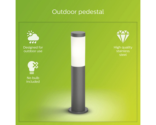 Aussenleuchte aus Edelstahl für den Sockel, keine Glühbirne enthalten