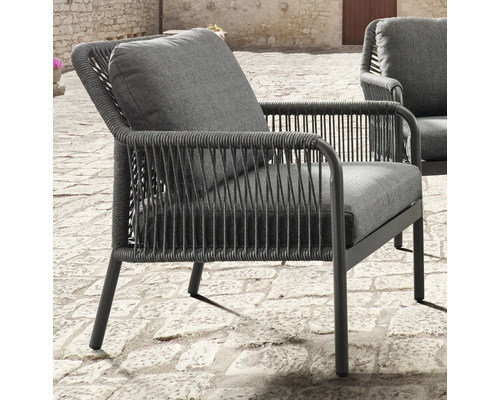 Fauteuil de jardin avec cordage et rembourrage
