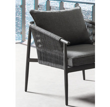 Salon de jardin Destiny 4 places avec 2 fauteuils, canapé, table aluminium plastique textile anthracite-thumb-1