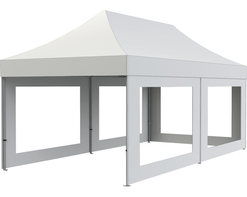 Tente pliante blanche de forme rectangulaire