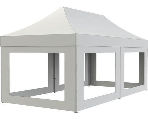 Tente pliante blanche pour l''extérieur.