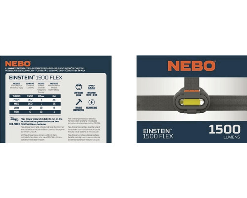NEBO Einstein 1500 Flex Stirnlampe Produktverpackung