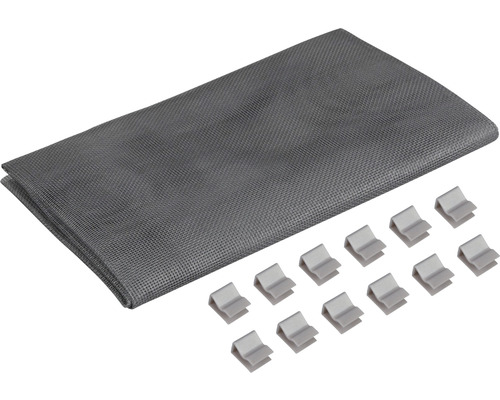 Couvercle pour cour anglaise en fibre de verre ensemble complet anthracite 60x135 cm Tissu de protection contre les insectes avec clips de fixation