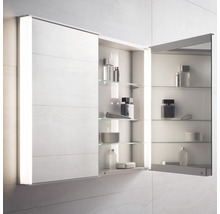 Armoire de toilette KEUCO Royal Match 80 x 15 x 70 cm couleur alu 2 portes LED IP 20