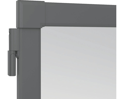 Detailansicht einer Schiebetür mit grauer Umrandung