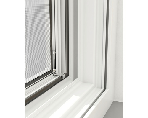 Detailansicht eines Insektenschutzfensters mit Rahmen