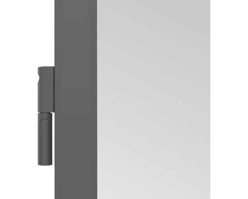 Detailansicht eines Schrankelements mit Tür und Scharnier