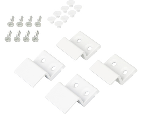 Quatre supports d''appui de fenêtre blancs avec vis et capuchons