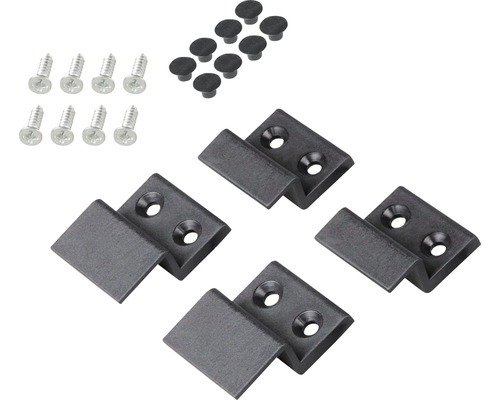 Möbelgleiter-Set bestehend aus Möbelgleitern, Schrauben und Stopfen