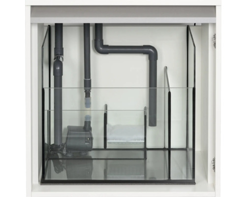 Meuble de support d''aquarium avec système de filtration intégré, pompe et tuyaux inclus