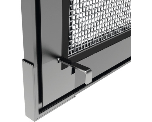 Vue détaillée d''une moustiquaire avec cadre et fermeture