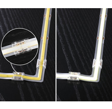 LED-Streifen mit Eckverbinder und Detailansicht