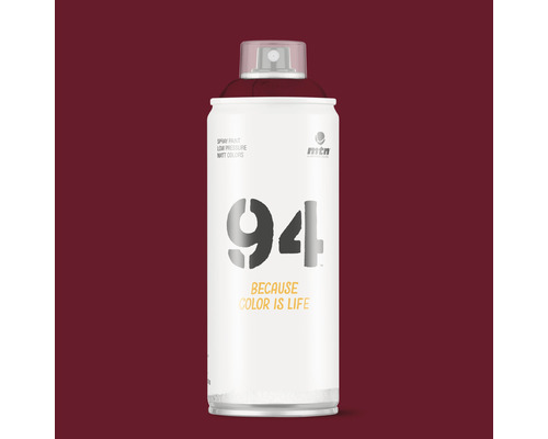 Peinture aérosol MTN Montana 94 RV-3004 Bordeaux Red 400 ml Peinture aérosol MTN 94, basse pression, couleurs mates