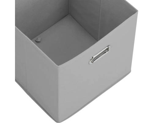 Cube de rangement en tissu gris avec poignée