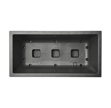 Jardinière rectangulaire en plastique, vue intérieure.