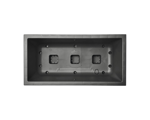 Jardinière rectangulaire en plastique, vue intérieure.