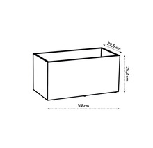 Image d''un bac à fleurs mesurant 59 x 29,5 x 29,2 cm.