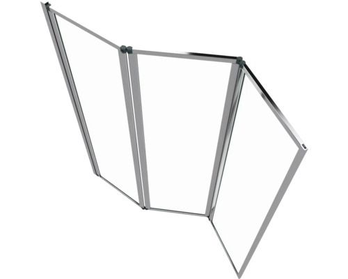 Dreiteilige Duschwand mit Rahmen für das Badezimmer