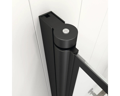 Detailansicht eines Duschkabinenbeschlags mit Drehtürfunktion