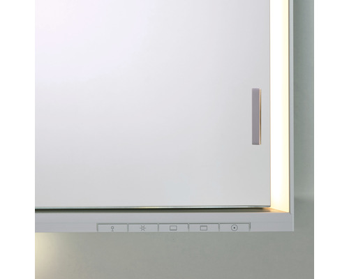 Vue détaillée d''une armoire de toilette avec commandes et poignée