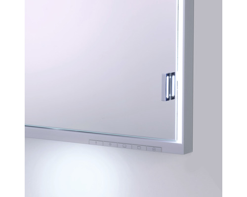 Vue détaillée d''une armoire de toilette avec éclairage et éléments de commande