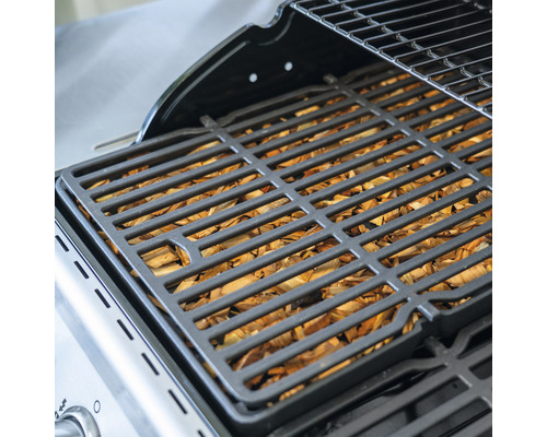 Grill mit Räucherbox und Räucherholzchips