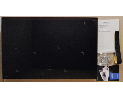 Table de cuisson noire avec accessoires pour l''installation