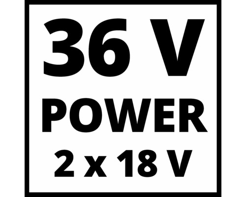 36 Volt Power 2 mal 18 Volt Symbol