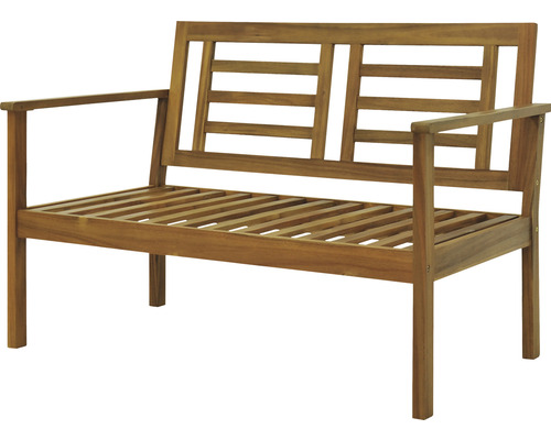 Banc de jardin en bois avec accoudoirs pour deux personnes