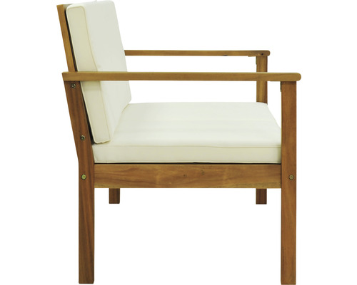 Banc de jardin en acacia avec coussins