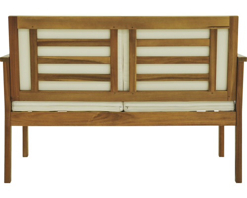 Banc de jardin en bois avec coussin de siège et dossier