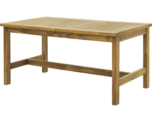 Table de jardin rectangulaire en bois avec cadre à lattes